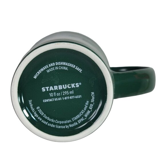 Starbucks Ribbon Swirl Mug Green 10fl oz Mermaid Siren Logo Christmas Tree 2020 - Picture 8 of 10